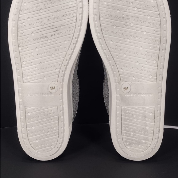 Alex Marie Silver and White High-Top Sneakers size 5 pre owned Exellent cond - Picture 8 of 10